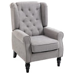 Poltrona d'accento chesterfield grigia, 1 posto