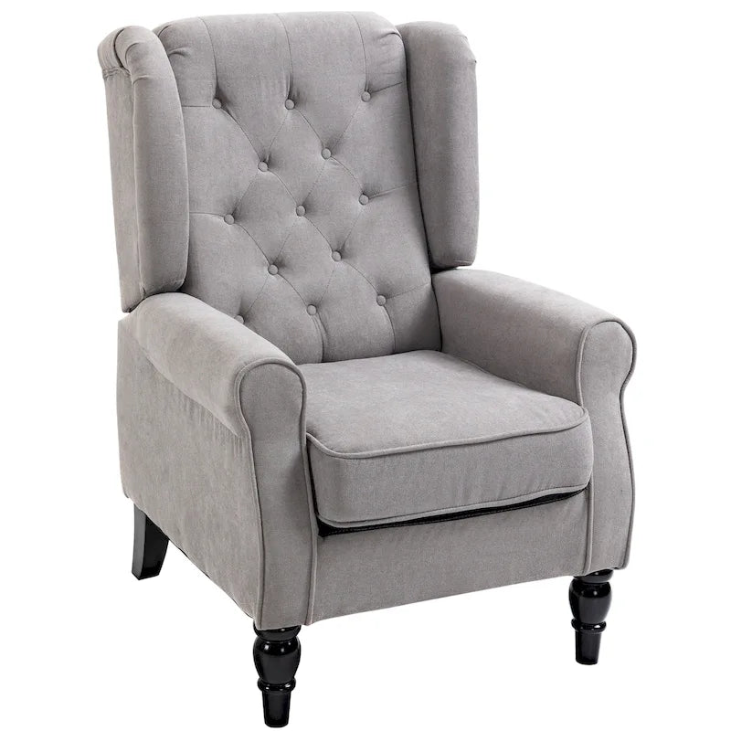 Poltrona d'accento chesterfield grigia, 1 posto