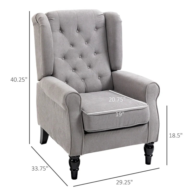 Poltrona d'accento chesterfield grigia, 1 posto
