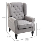 Poltrona d'accento chesterfield grigia, 1 posto