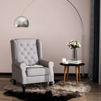 Poltrona d'accento chesterfield grigia, 1 posto