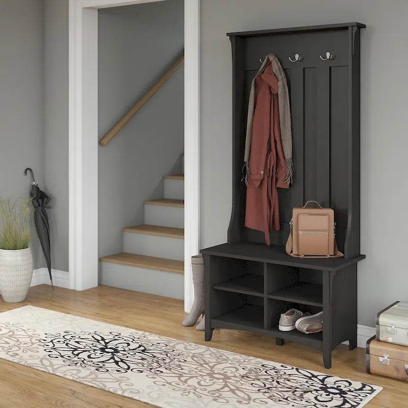 Appendiabiti da ingresso con scarpiera e panca – 7 colori, stile Mission, 1 persona