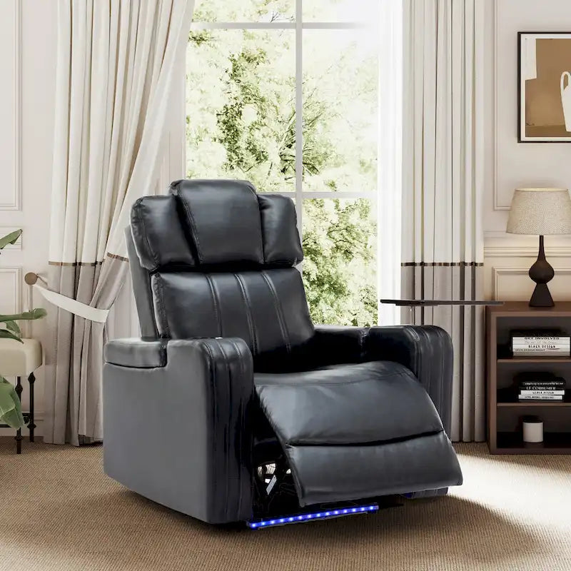 Poltrona reclinabile elettrica in similpelle Nera / Blu / Grigia, Posto Singolo, Portata 136 kg