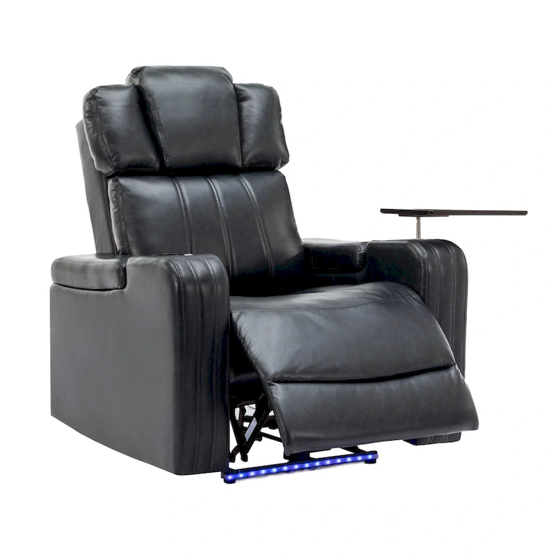 Poltrona reclinabile elettrica in similpelle Nera / Blu / Grigia, Posto Singolo, Portata 136 kg