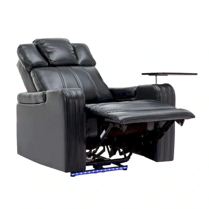 Poltrona reclinabile elettrica in similpelle Nera / Blu / Grigia, Posto Singolo, Portata 136 kg
