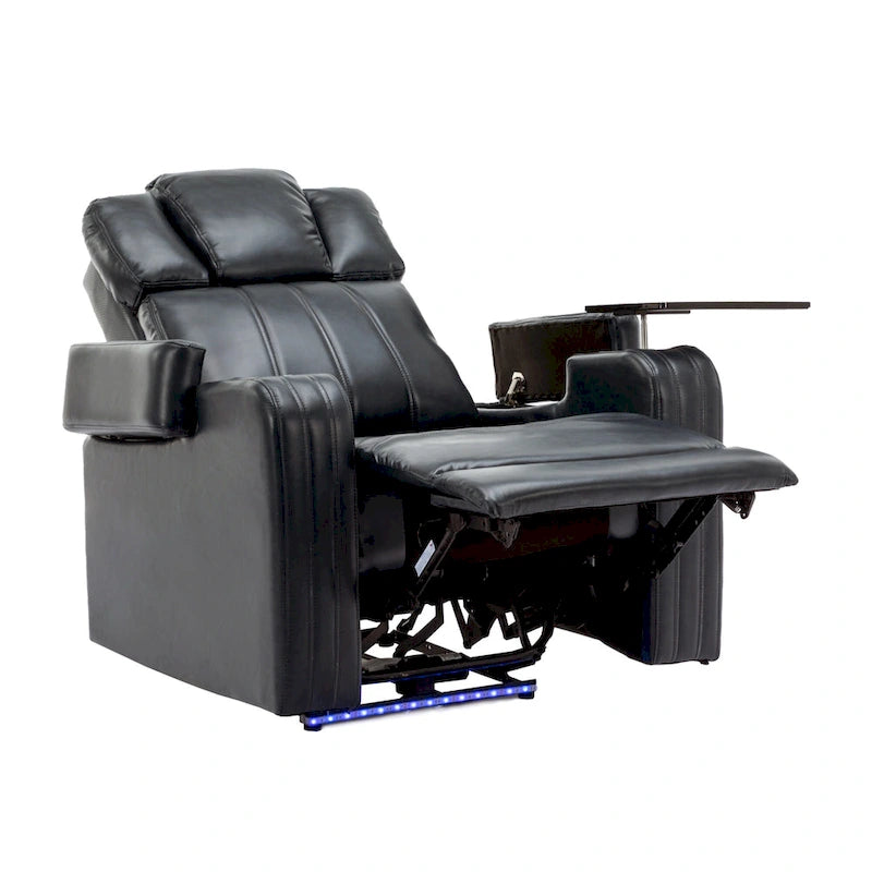 Poltrona reclinabile elettrica in similpelle Nera / Blu / Grigia, Posto Singolo, Portata 136 kg