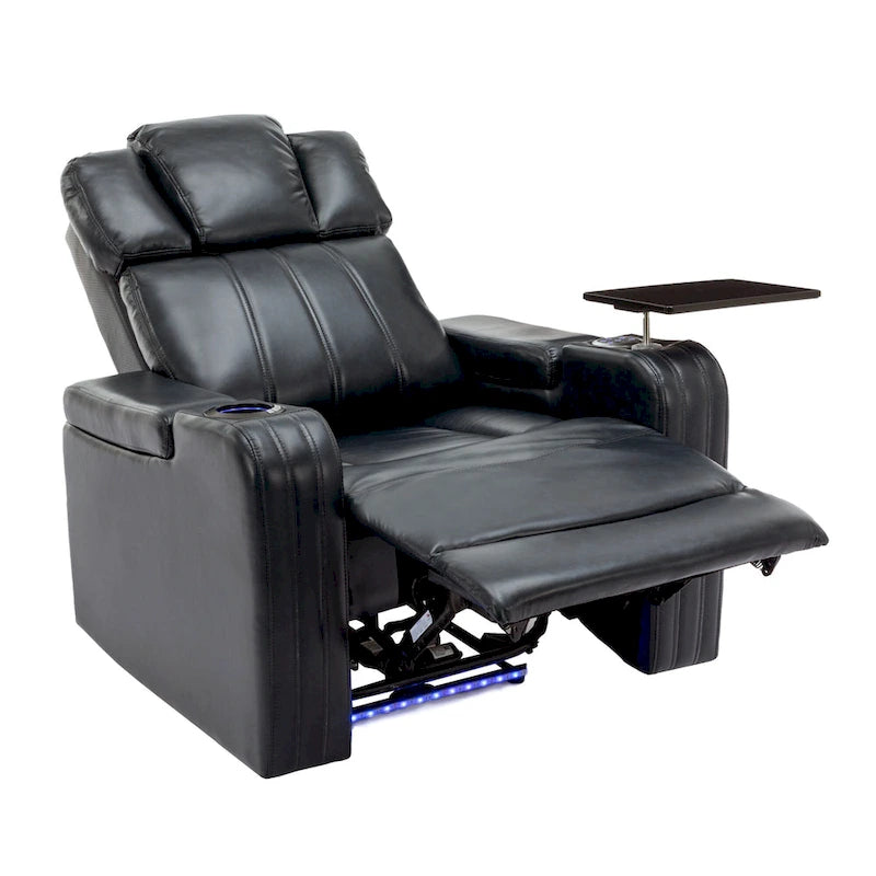 Poltrona reclinabile elettrica in similpelle Nera / Blu / Grigia, Posto Singolo, Portata 136 kg