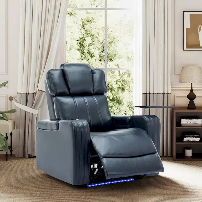 Poltrona reclinabile elettrica in similpelle Nera / Blu / Grigia, Posto Singolo, Portata 136 kg