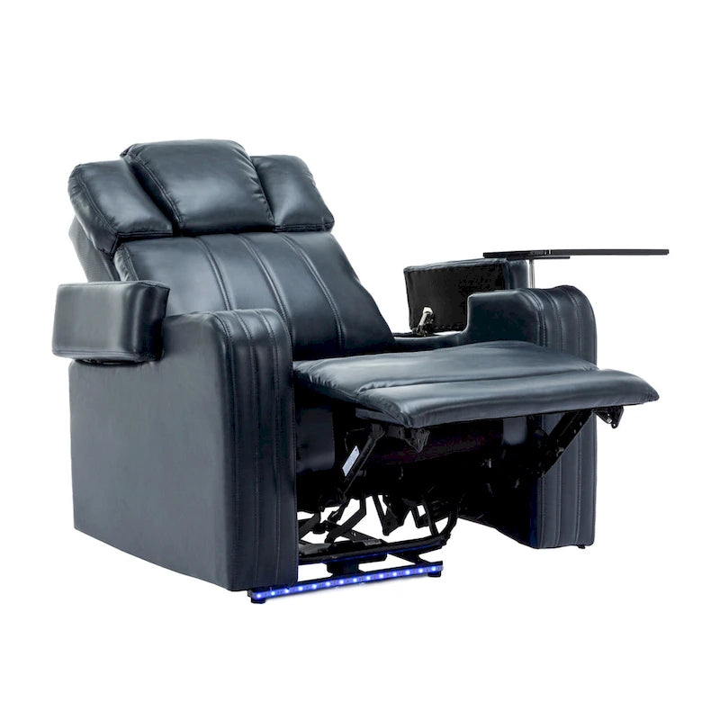 Poltrona reclinabile elettrica in similpelle Nera / Blu / Grigia, Posto Singolo, Portata 136 kg
