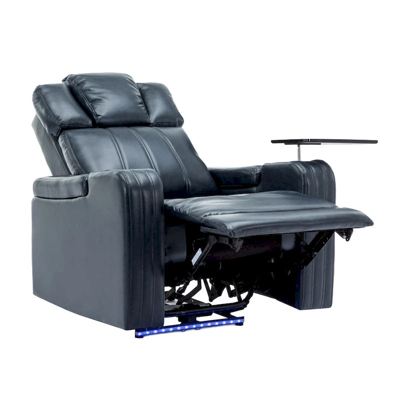 Poltrona reclinabile elettrica in similpelle Nera / Blu / Grigia, Posto Singolo, Portata 136 kg