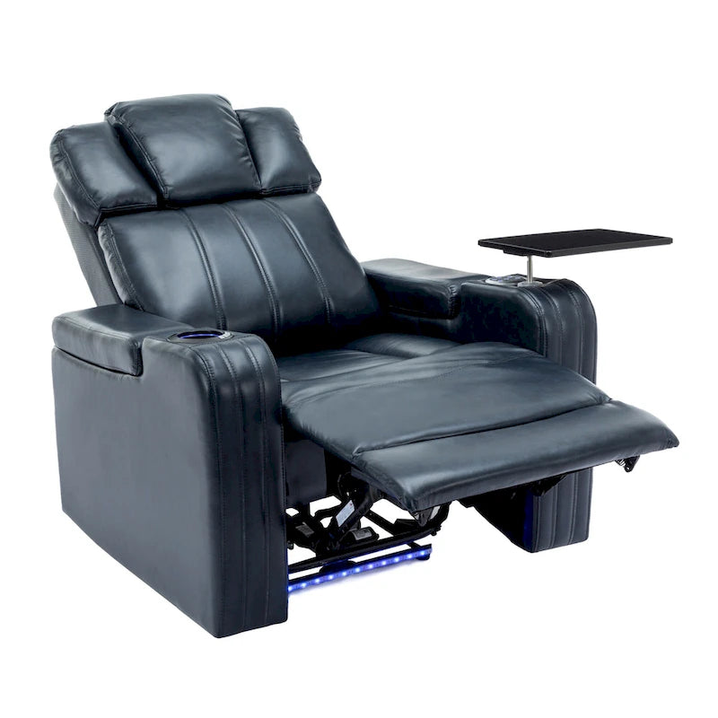 Poltrona reclinabile elettrica in similpelle Nera / Blu / Grigia, Posto Singolo, Portata 136 kg