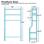 Scaffale portaoggetti da bagno da posizionare sopra il WC a 3 livelli, scaffale in metallo autoportante con 4 ganci, nero/bianco/rosa/blu/viola