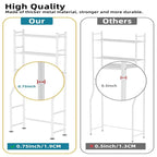 Scaffale portaoggetti da bagno da posizionare sopra il WC a 3 livelli, scaffale in metallo autoportante con 4 ganci, nero/bianco/rosa/blu/viola