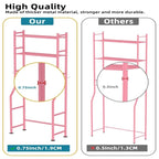 Scaffale portaoggetti da bagno da posizionare sopra il WC a 3 livelli, scaffale in metallo autoportante con 4 ganci, nero/bianco/rosa/blu/viola