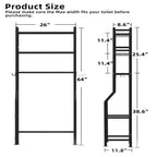 Scaffale portaoggetti da bagno da posizionare sopra il WC a 3 livelli, scaffale in metallo autoportante con 4 ganci, nero/bianco/rosa/blu/viola