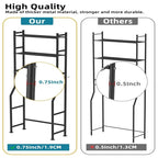 Scaffale portaoggetti da bagno da posizionare sopra il WC a 3 livelli, scaffale in metallo autoportante con 4 ganci, nero/bianco/rosa/blu/viola