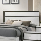Camera da letto Queen 6 pezzi bianca lucida con porte USB