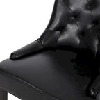 Sedia da pranzo trapuntata in similpelle marrone scuro, set da 6
