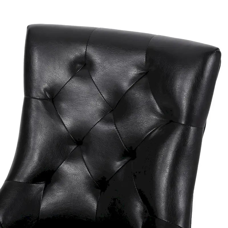 Sedia da pranzo trapuntata in similpelle marrone scuro, set da 6