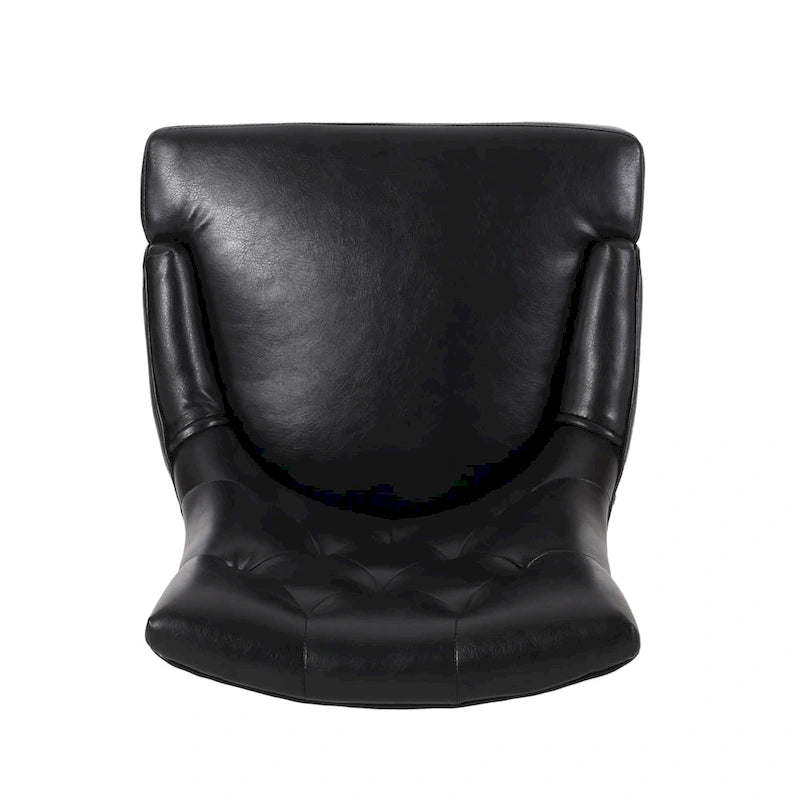 Sedia da pranzo trapuntata in similpelle marrone scuro, set da 6