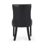 Sedia da pranzo trapuntata in similpelle marrone scuro, set da 6