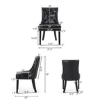 Sedia da pranzo trapuntata in similpelle marrone scuro, set da 6