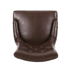 Sedia da pranzo trapuntata in similpelle marrone scuro, set da 6