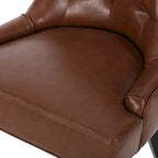 Sedia da pranzo trapuntata in similpelle marrone scuro, set da 6