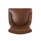 Sedia da pranzo trapuntata in similpelle marrone scuro, set da 6