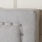 Letto a piattaforma imbottito trapuntato Queen-Size avorio/grigio