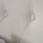 Letto a piattaforma imbottito trapuntato Queen-Size avorio/grigio