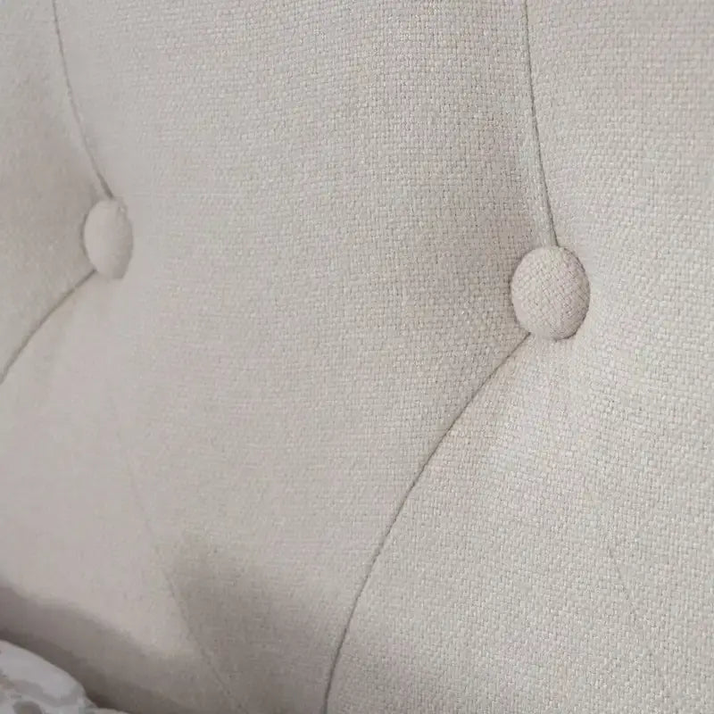 Letto a piattaforma imbottito trapuntato Queen-Size avorio/grigio