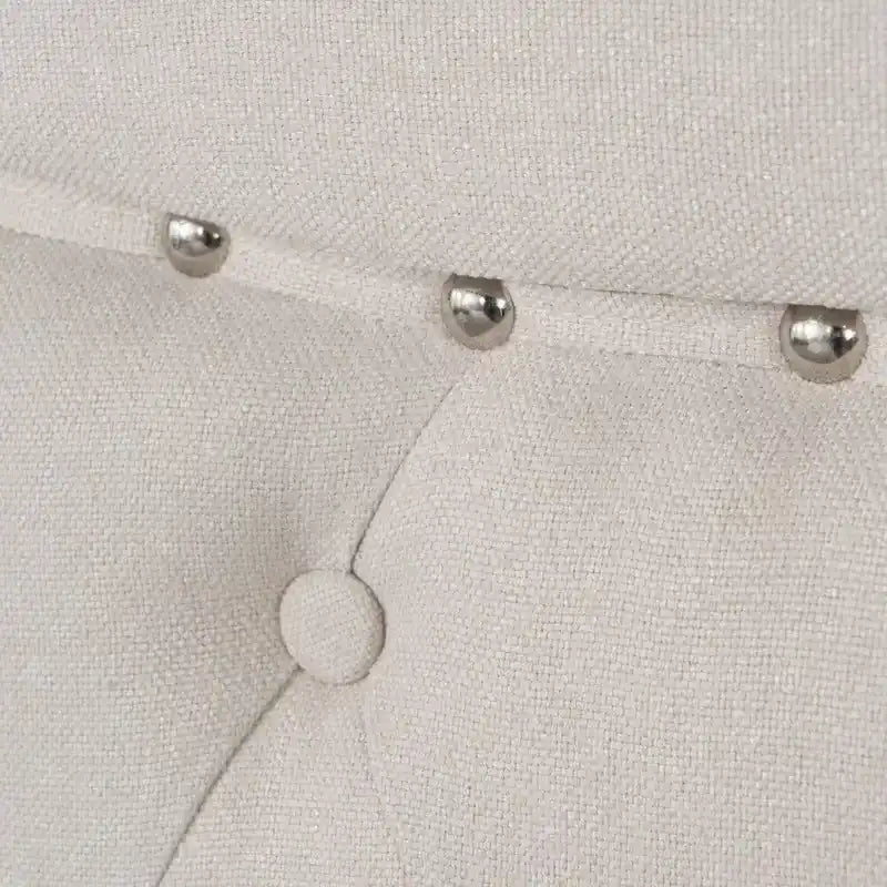 Letto a piattaforma imbottito trapuntato Queen-Size avorio/grigio