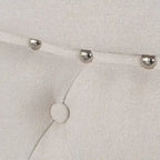Letto a piattaforma imbottito trapuntato Queen-Size avorio/grigio