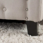 Letto a piattaforma imbottito trapuntato Queen-Size avorio/grigio