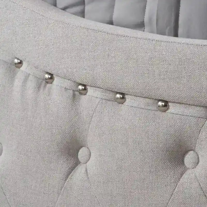 Letto a piattaforma imbottito trapuntato Queen-Size avorio/grigio