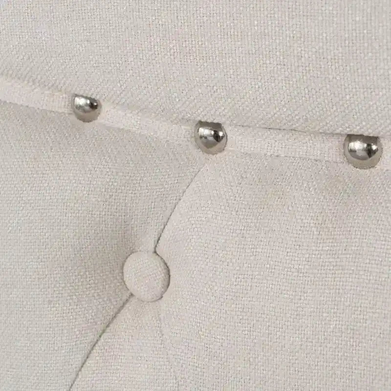 Letto a piattaforma imbottito trapuntato Queen-Size avorio/grigio