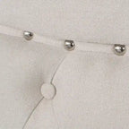 Letto a piattaforma imbottito trapuntato Queen-Size avorio/grigio