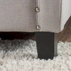 Letto a piattaforma imbottito trapuntato Queen-Size avorio/grigio