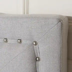 Letto a piattaforma imbottito trapuntato Queen-Size avorio/grigio