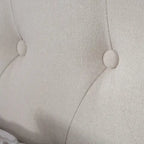 Letto a piattaforma imbottito trapuntato Queen-Size avorio/grigio