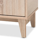 Scarpiera Mid-Century Rovere/Grigio con Cassetto, 2 Ante, per 10 Paia