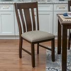 Set sala da pranzo da 6 pezzi in stile rustico beige/marrone, 6 posti a sedere