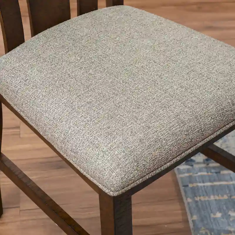 Set sala da pranzo da 6 pezzi in stile rustico beige/marrone, 6 posti a sedere