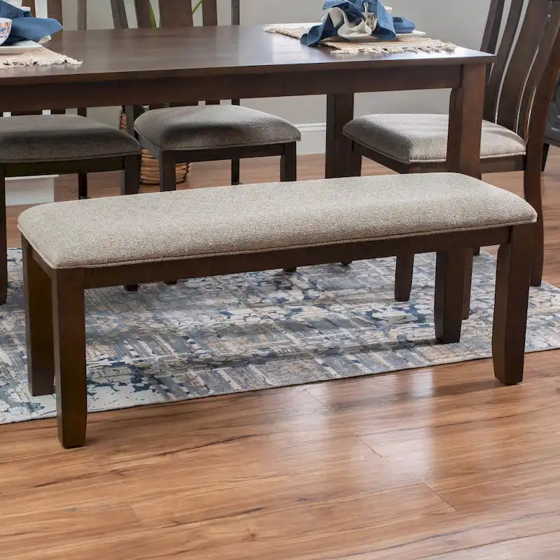 Set sala da pranzo da 6 pezzi in stile rustico beige/marrone, 6 posti a sedere