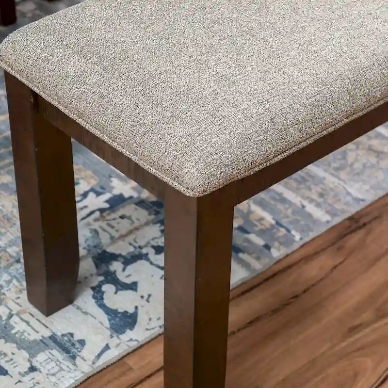 Set sala da pranzo da 6 pezzi in stile rustico beige/marrone, 6 posti a sedere