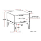 Tavolino quadrato con 2 cassetti noce/teak marrone – In legno massello di gomma