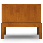 Tavolino quadrato con 2 cassetti noce/teak marrone – In legno massello di gomma