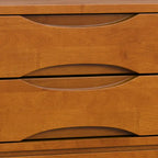 Tavolino quadrato con 2 cassetti noce/teak marrone – In legno massello di gomma