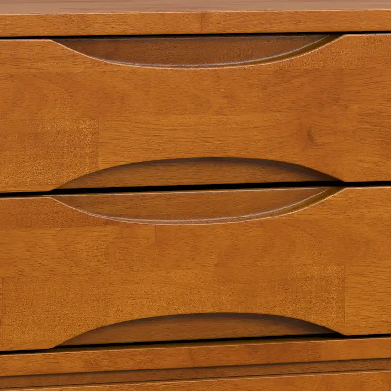 Tavolino quadrato con 2 cassetti noce/teak marrone – In legno massello di gomma